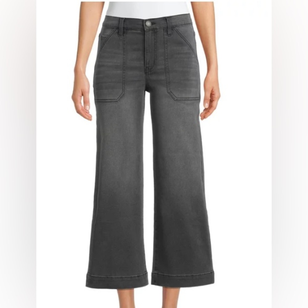 Wide leg black jeans